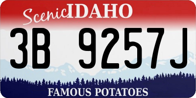 ID license plate 3B9257J
