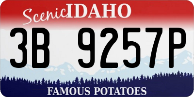 ID license plate 3B9257P