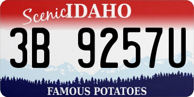 ID license plate 3B9257U