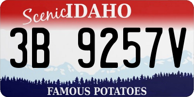ID license plate 3B9257V