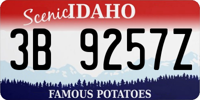 ID license plate 3B9257Z