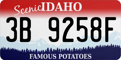 ID license plate 3B9258F