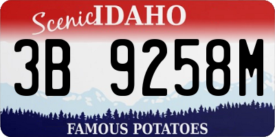 ID license plate 3B9258M