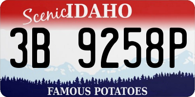 ID license plate 3B9258P