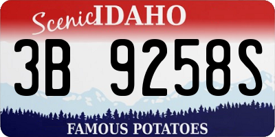 ID license plate 3B9258S