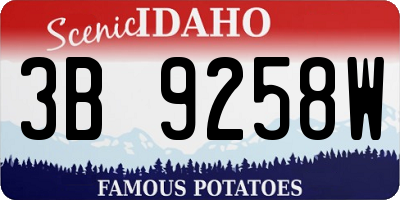 ID license plate 3B9258W