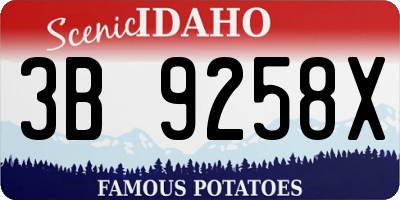 ID license plate 3B9258X