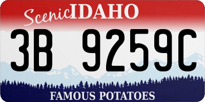 ID license plate 3B9259C