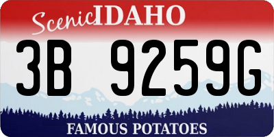 ID license plate 3B9259G