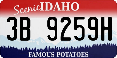 ID license plate 3B9259H