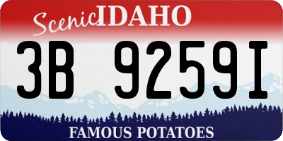 ID license plate 3B9259I