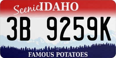 ID license plate 3B9259K