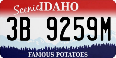 ID license plate 3B9259M