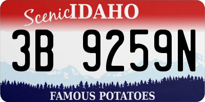 ID license plate 3B9259N