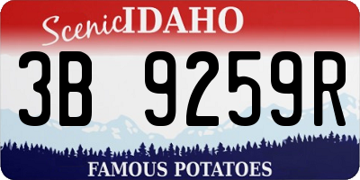 ID license plate 3B9259R