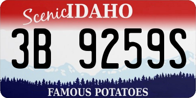 ID license plate 3B9259S