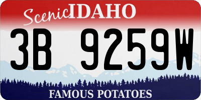 ID license plate 3B9259W