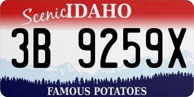 ID license plate 3B9259X