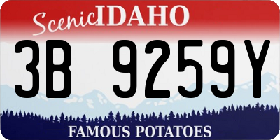 ID license plate 3B9259Y
