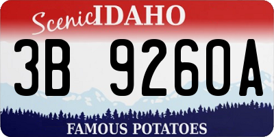ID license plate 3B9260A