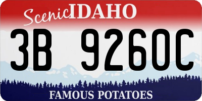 ID license plate 3B9260C