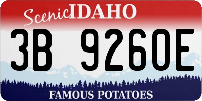 ID license plate 3B9260E