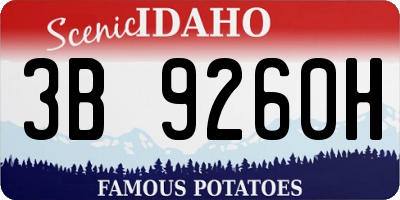 ID license plate 3B9260H