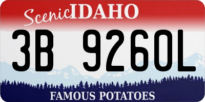 ID license plate 3B9260L