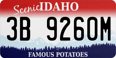 ID license plate 3B9260M