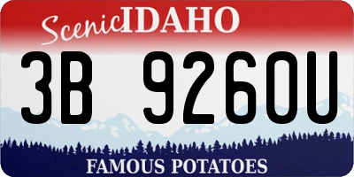 ID license plate 3B9260U