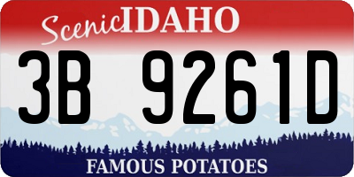 ID license plate 3B9261D