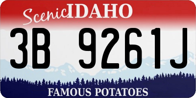 ID license plate 3B9261J
