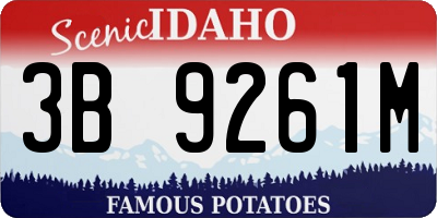 ID license plate 3B9261M