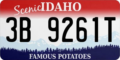 ID license plate 3B9261T