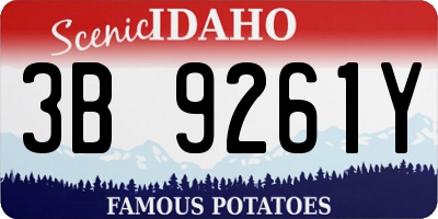 ID license plate 3B9261Y