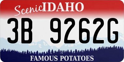 ID license plate 3B9262G