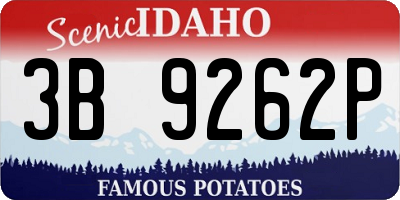 ID license plate 3B9262P