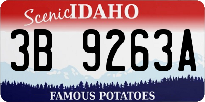 ID license plate 3B9263A