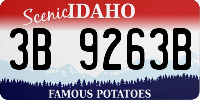 ID license plate 3B9263B