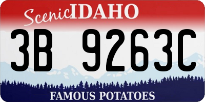 ID license plate 3B9263C