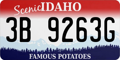 ID license plate 3B9263G