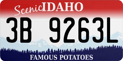 ID license plate 3B9263L