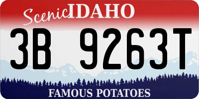 ID license plate 3B9263T