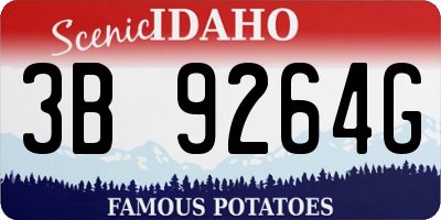 ID license plate 3B9264G