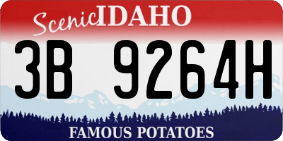 ID license plate 3B9264H