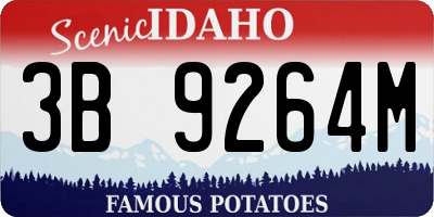 ID license plate 3B9264M
