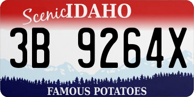 ID license plate 3B9264X