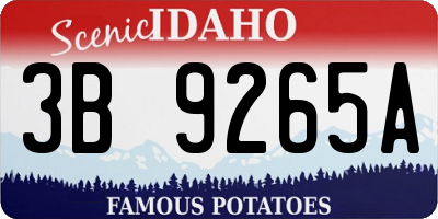 ID license plate 3B9265A