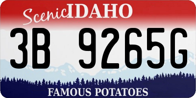 ID license plate 3B9265G