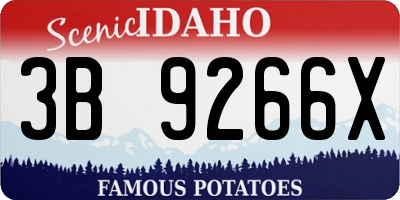 ID license plate 3B9266X